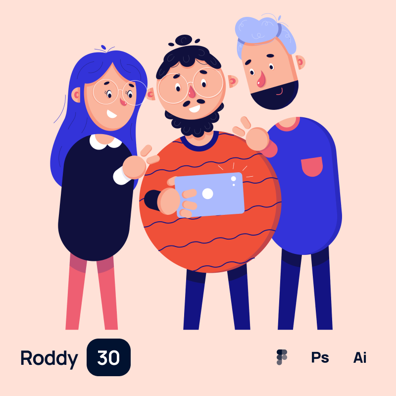 Плоские иллюстрации на тему офисной работы Roddy | Welovegraphics